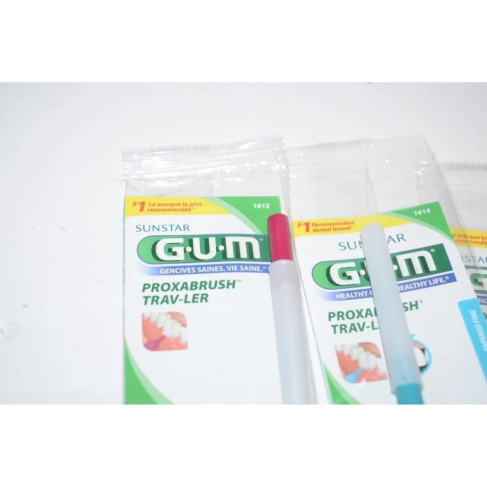 4 Butler GUM Sunstar Proxabrush Trav-Ler 1612 & 1614 Tapered Fine New Sealed